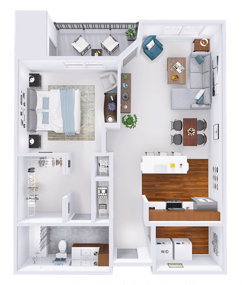 a floor plan of a house with a bedroom and a bathroom
